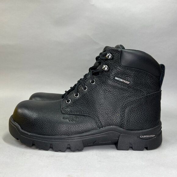 Carolina Circuit 6” Boots Men\'s 9 Black Leather Composite‎ Toe Waterproof Work main image 5